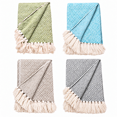 90x100inch Diamond Cotton Throw Rug
